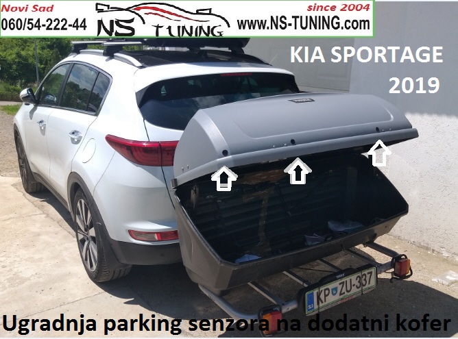 ugradnja parking senzora kia sportage novi sad ns tuning centar senzori sa ekranom za dodatni kofer iza auta